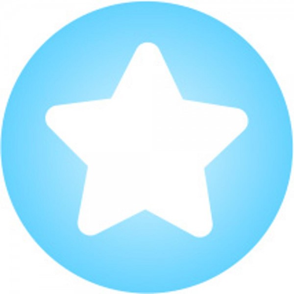 GOKI Clickhalbperle blau mit weißem Stern