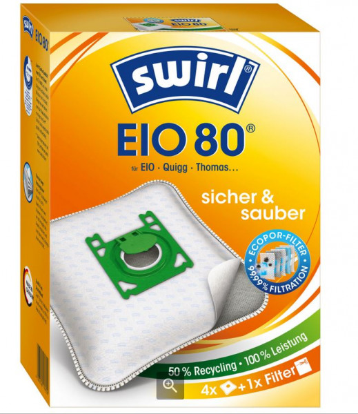 Swirl® EIO80 MicroPor® Plus Green Staubsaugerbeutel