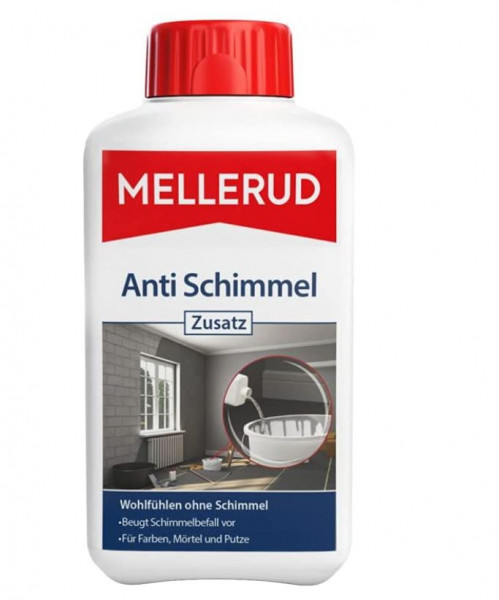 Mellerud Anti Schimmel Zusatz 0,5 l | Vorbeugung gegen Schimmelbefall zum Einmischen in Farbe, Mörte