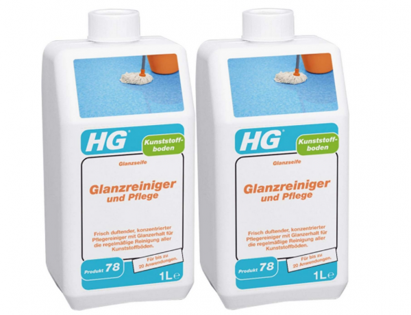HG Glanzreiniger und Pflege 2x 1 Liter - der Vinylboden Reiniger zum Wischen