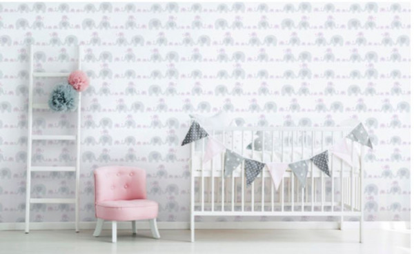 Vliestapete 38113-2 Little Love Elefanten rosa