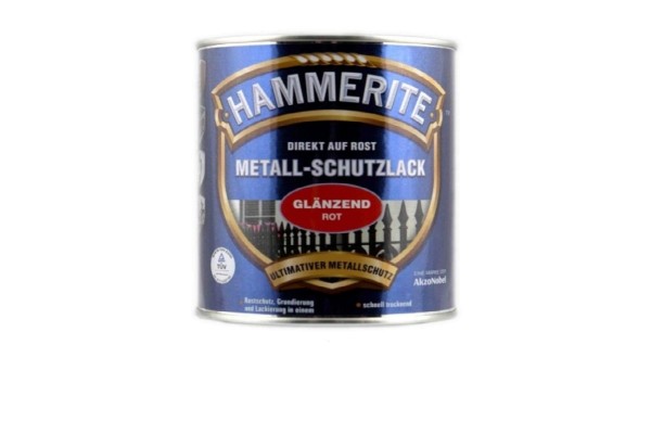 Akzo Nobel - Hammerite 250ml, glänzend, rot, Metallschutzlack