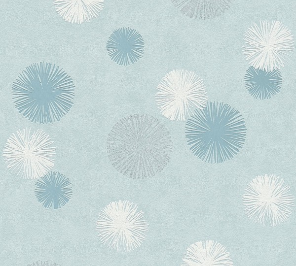 A.S. Création Life 4 356073 Vlies Blau Metallic Weiß