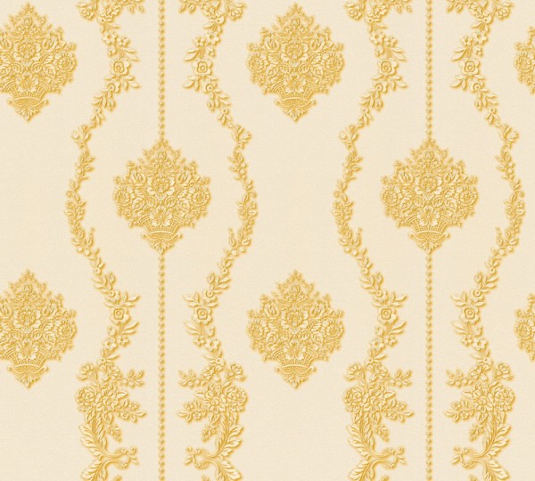 A.S. Création Château 5 344934 Vlies Creme Gelb Metallic
