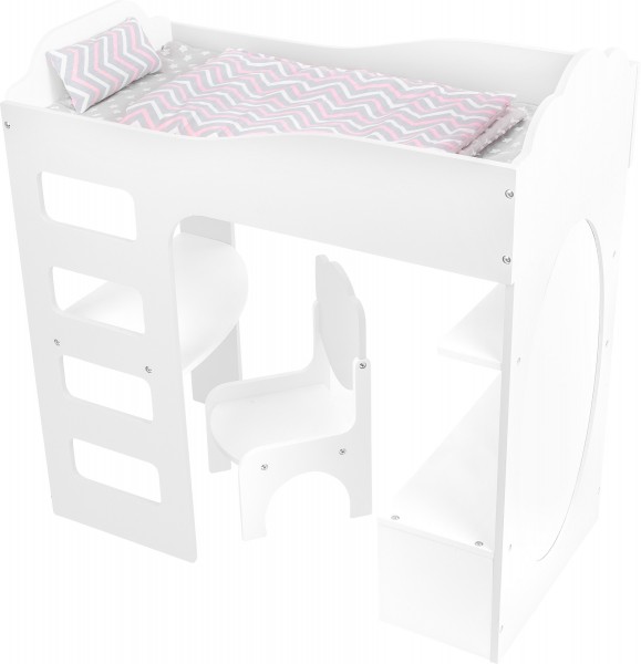 Legler Puppenhochbett mit Schreibtisch, weiß - small foot