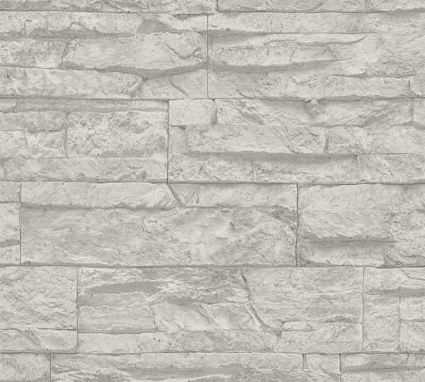 A.S. Création Best of Wood`n Stone 2nd Edition 707116 Vlies Grau Weiß