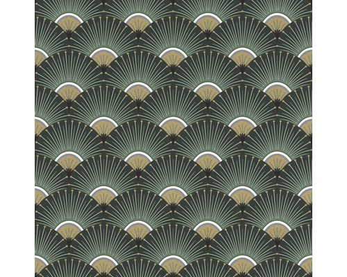 Rasch Vliestapete 637618 Artdeco grün gold