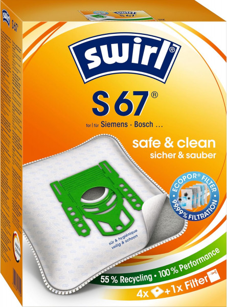 Swirl S 67 EcoPor Staubsaugerbeutel für Siemens, Bosch